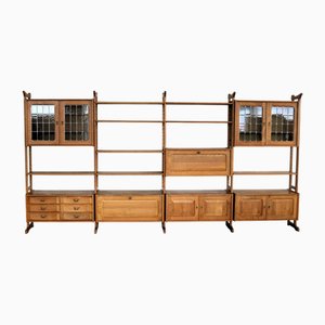 Danish Brutalist Wall Unit by Henning Kjærnulf, 1960s