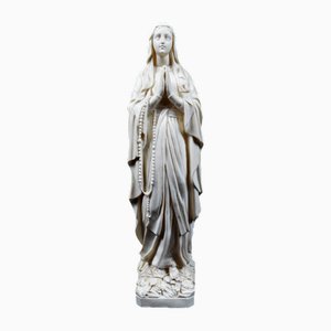 Statua Art Déco fosforescente della Vergine di Lourdes di Pieraccini-Pélissier, anni '20-'40
