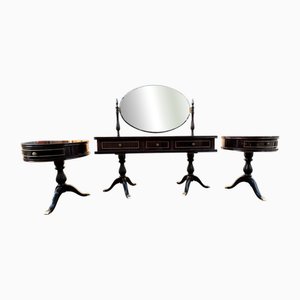 Vintage French Three-Part Dressing Table with Mirror by G. Blouin, 1968
