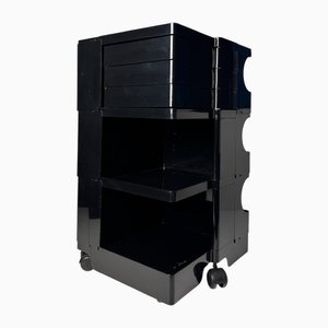 Italienischer Boby Servierwagen in Schwarz von Joe Colombo für Bieffeplast, 1970er