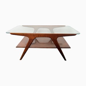 Tavolino da caffè in noce di Cesare Lacca per Cassina, anni '50