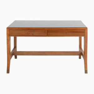Desk in Wood and Glass by Gio Ponti for BNL, Italy, 1950s