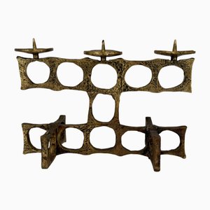 Brutalistischer Kerzenhalter aus Bronze von Bildhauer Heinz Goll, Österreich, 1960er