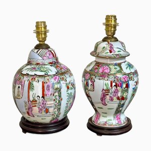 Lampade da tavolo vintage in porcellana, anni '20, set di 2