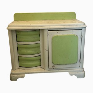 Grüner und weißer Vintage Waschtisch aus Holz, 1950er