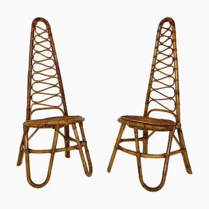 Italian Bamboo Chairs, 1960s, Set of 2