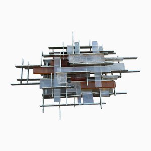 Minimalist Brutalist Wall Lamp from Poliarte, Italy, 1960s