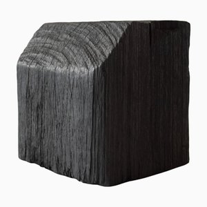 Ortus Side Table in Burned Iron and Wood by Eichkorn