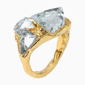 Wonder Sapiens 7 Hand-Sculpted Ring in 24k Gold-Plated Bronze by Marion Fillancq