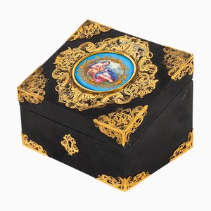 Antique Victorian Ormolu Mounted Jewellery Casket from Sevres, 19th Century