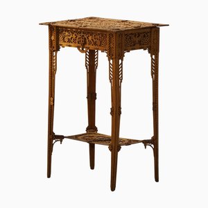 Consola o mesa auxiliar estilo Chippendale tallada con almacenamiento, años 40