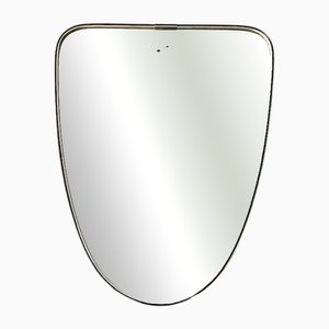 Asymmetrischer Mid-Century Spiegel aus Messing, 1950er