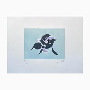 Georges Braque, Rise I (The Swan on a Blue-Green Background), 1961, Lithograph