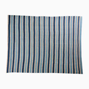 Vintage Dhurrie Flachgewebe mit Blauen Streifen von Rug&Kilim, 1950er