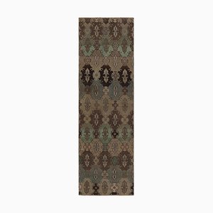 Vintage Läufer im Used-Look mit geometrischen Blumenmotiven von Rug&Kilim