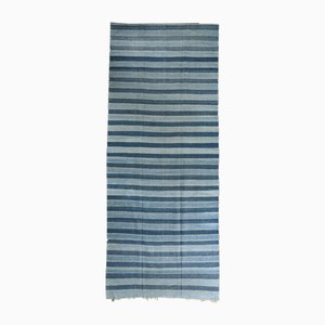 Vintage Dhurrie Flachgewebe mit Blauen Streifen von Rug&Kilim, 1950er