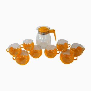 Space Age Coffee or Tea Set, 1970s, Set of 9