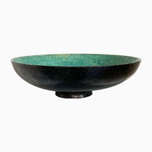 Grand Bol en Terre Cuite avec Vernis Turquoise, Belgique, 1970s