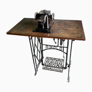 Vintage Italian Leather Sewing Machine from Virginio Rimoldi, 1940s