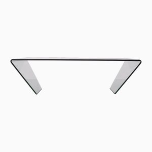 Curved Glass Coffee Table, Italy, 1980s