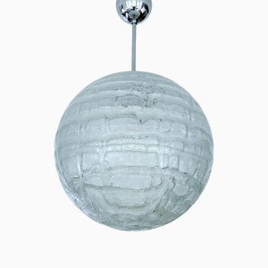 Lampada a sospensione grande in vetro di Murano di Doria, anni '70