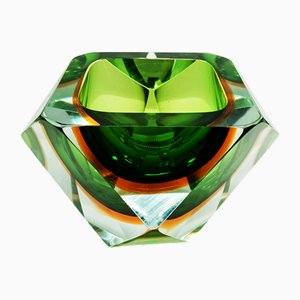 Vintage Italian Multifaced Ashtray in Murano Glass by Flavio Poli for Seguso, 1960s