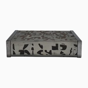 Wooden and Perforated Metal Box, Italy, 1970s