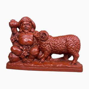 Vintage Japanese Terracotta Sculpture, 1970s