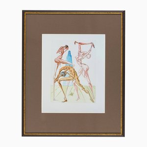 Salvador Dalì, Dante's Inferno, Canto 26: The Dwellers of Prato with Nude Figures, 1960, Woodcut Print