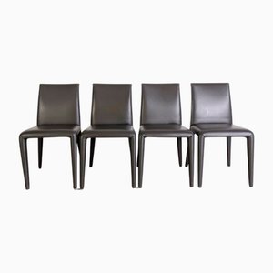 Chaises Vintage en Cuir par B&B Italia, Set de 4