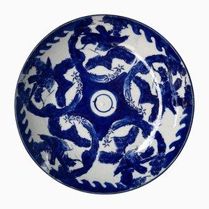 Piatto antico in porcellana con uccelli Arita, Giappone, 1880