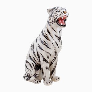Weißer Keramik Tiger von Ceramiche Boxer, Italien, 1970er