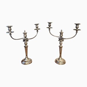 Antique Victorian Silver Plated Candelabras, 1860, Set of 2
