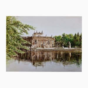 Elzbieta Siegoczynska, Royal Baths Park: Palace on the Isle, 2025, Ink and Watercolor on Paper