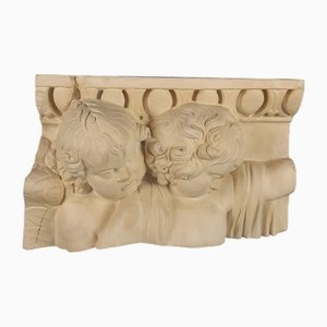 Vintage High Relief Plaster with Putti Cherubs, 1960s