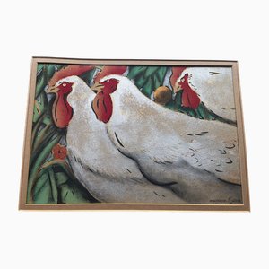 Georges Manzana-Pissarro, Les Coqs, Années 1920-1940, Impression au pochoir