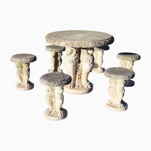 Gartentisch & Hocker, Frühes 20. Jh., 7 Set