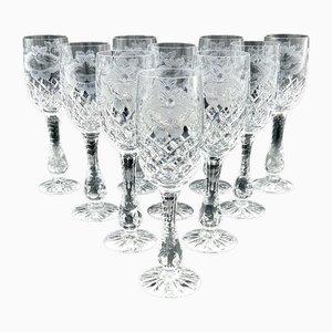 Vintage Champagne Flutes by Brierley Hill, 1920s, Set of 10