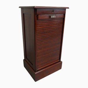 Antique Filing Cabinet with Roller Shutter, 1890s