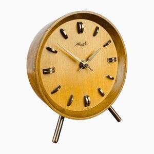Wooden Table Clock with Brass Hands from Kienzle, 1960s
