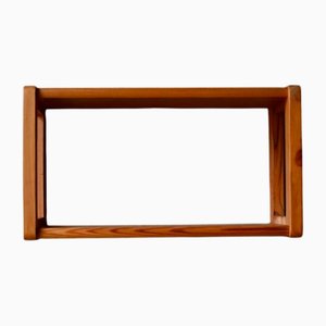 Scandinavian Brutalist Pine Wall Shelf, 1970s