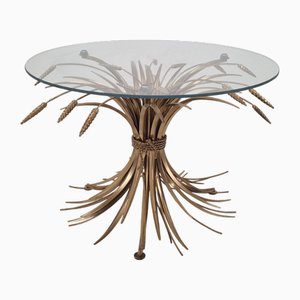 Hollywood Regency Gilded Sheaf of Wheat Coffee Table in the style of Coco Chanel, 1970s