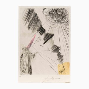 Dali, Femme au Clown, Etching, 1969