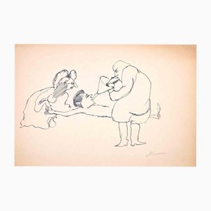 Mino Maccari, Castor Oil, 1940s, Ink on Paper