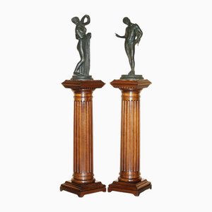 Fonderia Sommer Napoli, Pair of Sommer Foundry Narcissus and Venus Callipygian, Bronze