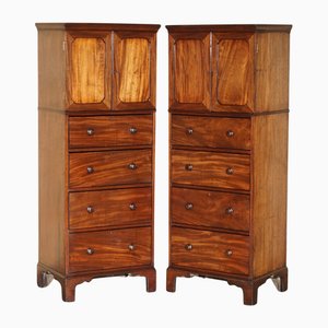 Antique Hardwood Chest of Drawers, 1840, Set of 2