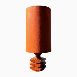 Lampada da tavolo Space Age in legno arancione