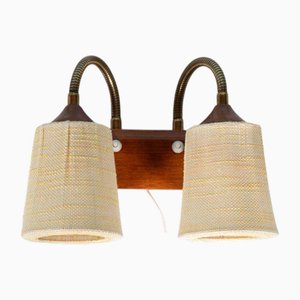 Vintage Teak Wall Bedside Wall Lamp, Sweden, 1960s