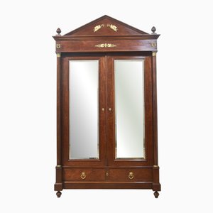 Empire Mahogany 2-Door Wardrobe, 1890s