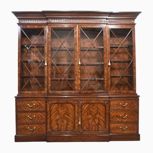 George III Mahogany Breakfront Library Bookcase, 1890s